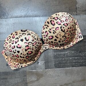 Victoria's Secret Leopard Print Very Sexy Strapless Bra 36C